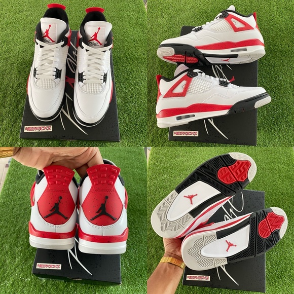 New Air Jordan 4 Retro 'Red Cement' Men's Shoes - Picture 3 of 15